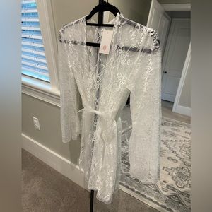 Sheer Lace White Robe